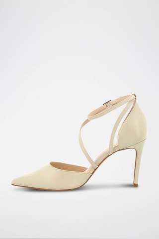 Sandálias de salto em couro Endiablée - Bege