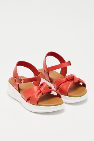 Sandálias com cunha em couro Norata - Vermelho