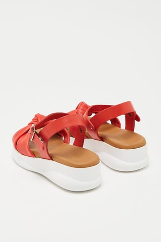 Sandálias com cunha em couro Norata - Vermelho