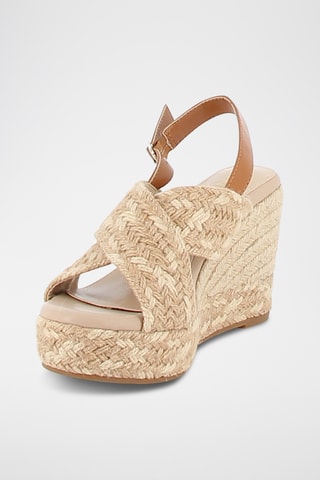 Sandálias com cunha Perette - Bege