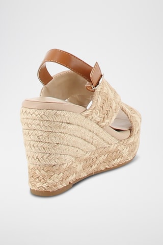 Sandálias com cunha Perette - Bege