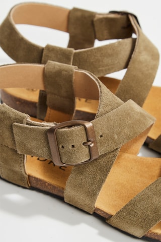 Sandálias em nobuck Penelope - Caqui