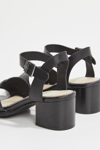 Sandálias de salto em couro de cabra Rayonata - Preto