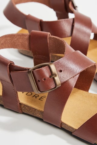 Sandálias em couro Penelope - Camel