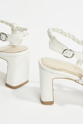 Sandálias de salto em couro de cabra Paloma - Cru