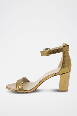 Sandálias de salto em couro Bertille - Dourado