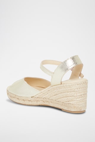 Sandálias com cunha em couro Nausica - Dourado