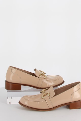 Mocassins em couro envernizado Iona - Bege