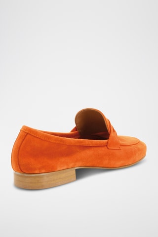Mocassins em couro de cabra nobuck Awa - Laranja