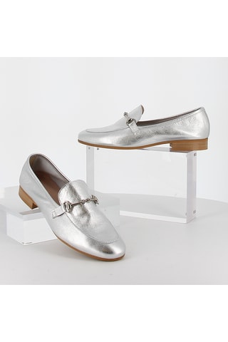 Mocassins em couro Nuit et jour - Prateado