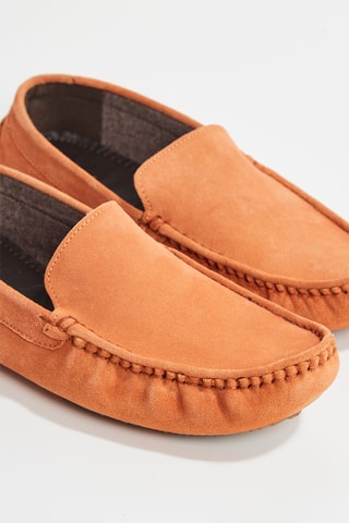 Mocassins em nobuck Karl - Laranja