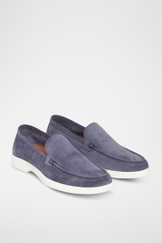 Mocassins em nobuck Quentin - Azul-marinho