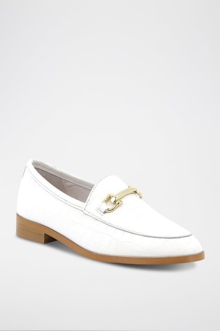 Mocassins em couro Ilyane Branco