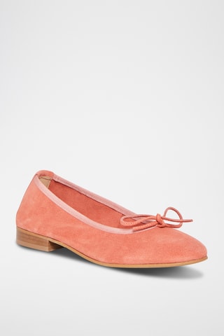 Ballerines en cuir de chèvre nubuck Polly - Corail
