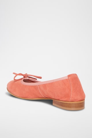 Ballerines en cuir de chèvre nubuck Polly - Corail