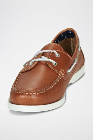 Sapatos de vela em couro Nauting - Camel