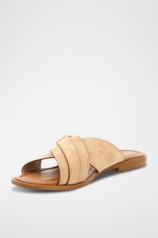 Mules em raspa de nobuck Talia - Bege