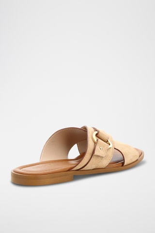 Mules em raspa de nobuck Talia - Bege