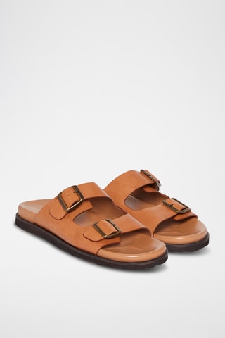 Mules em couro Johan - Camel