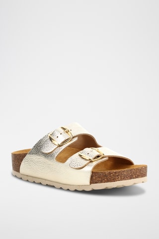 Mules em couro Phenicia - Dourado