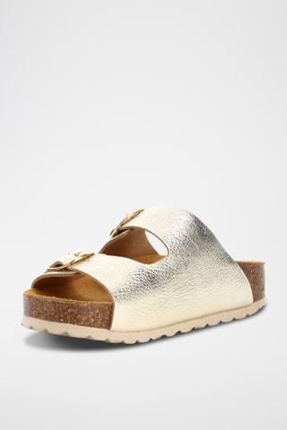 Mules em couro Phenicia - Dourado