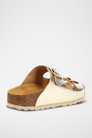 Mules em couro Phenicia - Dourado