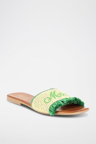 Mules em palha Moncoeur - Verde