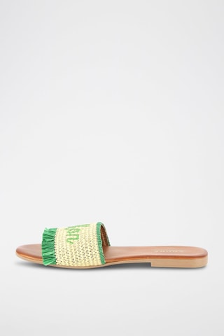 Mules em palha Moncoeur - Verde