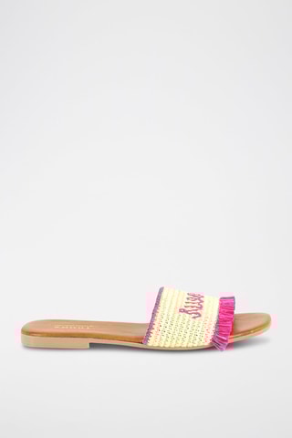 Chinelos em palha Moncoeur - Fúcsia