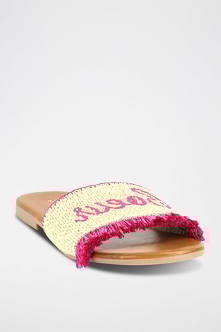 Chinelos em palha Moncoeur - Fúcsia