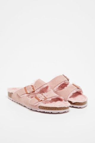 Mules forrados em nobuck Winnie - Rosa