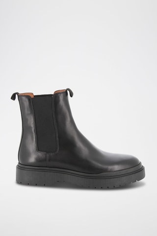 Boots Chelsea em couro Riva - Preto