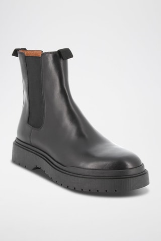Boots Chelsea em couro Riva - Preto