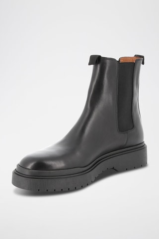 Boots Chelsea em couro Riva - Preto