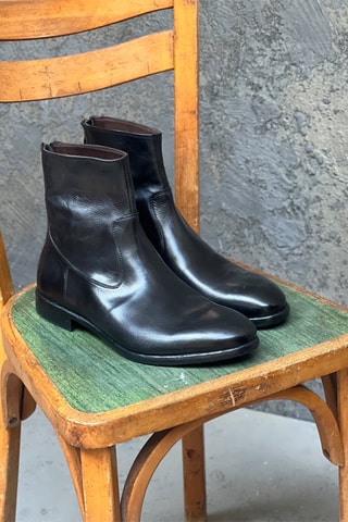 Boots em couro Rebelle - Preto