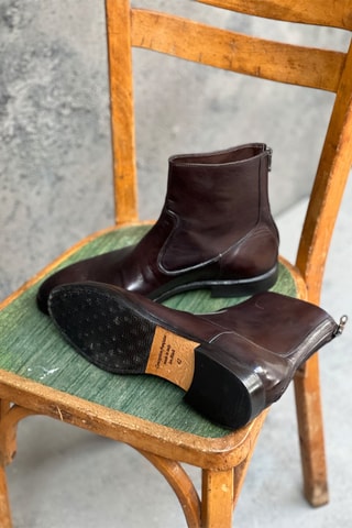 Boots em couro Rebelle - Castanho