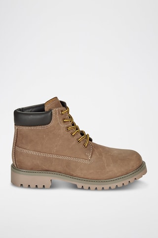 Boots em couro Chamois - Castanho