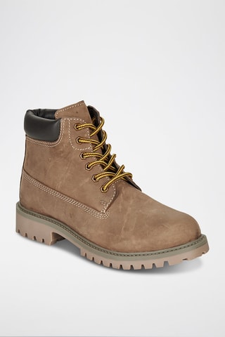 Boots em couro Chamois - Castanho