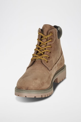 Boots em couro Chamois - Castanho