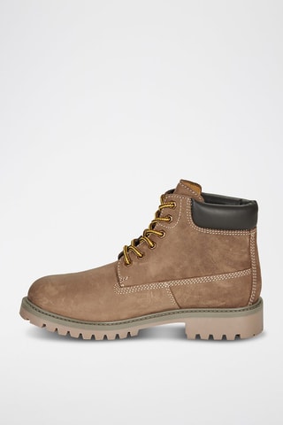 Boots em couro Chamois - Castanho