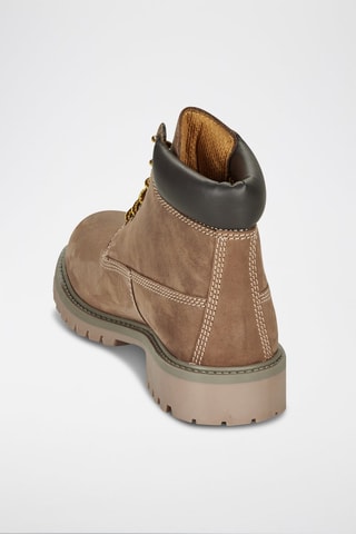 Boots em couro Chamois - Castanho