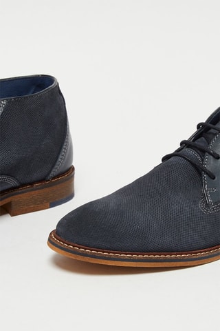 Boots em couro Stanley - Azul-marinho