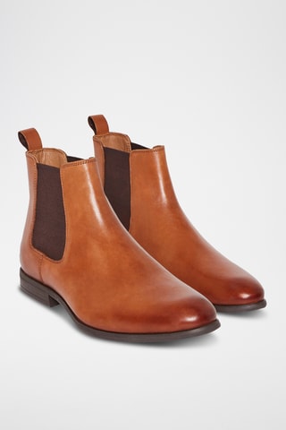 Boots Chelsea de couro Rayonnant - Camel