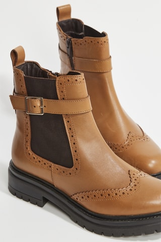 Bottines en cuir Sevda - Camel