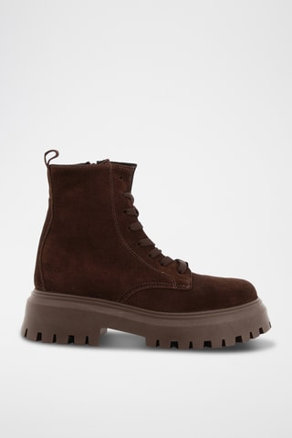 Bottines plateformes en croûte de nubuck Loupi - Marron