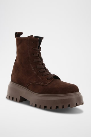Bottines plateformes en croûte de nubuck Loupi - Marron