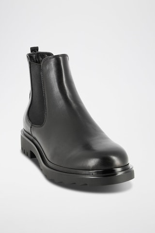 Botins Chelsea em couro Portic - Preto