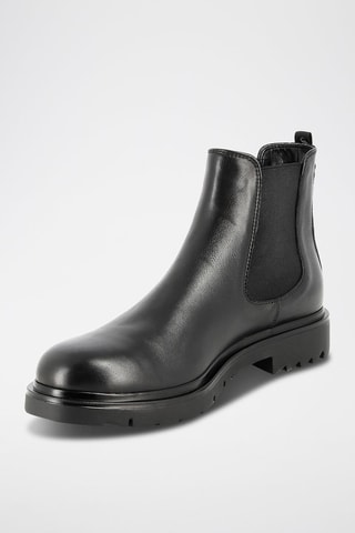 Botins Chelsea em couro Portic - Preto