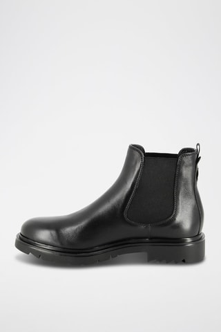 Botins Chelsea em couro Portic - Preto