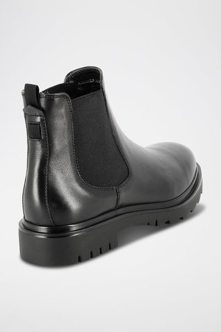 Botins Chelsea em couro Portic - Preto